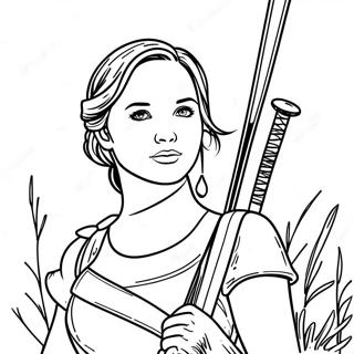 Katniss Everdeen In Action Coloring Page 118321-53414