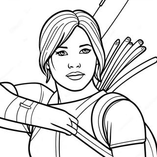 Katniss Everdeen In Action Coloring Page 118321-53526