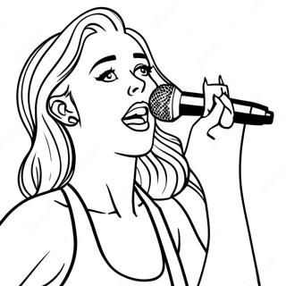 Miley Cyrus Singing On Stage Coloring Page 118447-53625