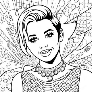 Miley Cyrus In A Sparkly Outfit Coloring Page 118449-53633