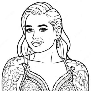 Miley Cyrus In A Sparkly Outfit Coloring Page 118449-53635