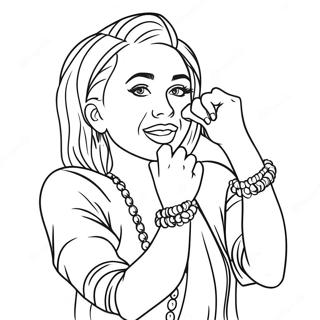 Miley Cyrus In A Fun Pose Coloring Page 118450-53639