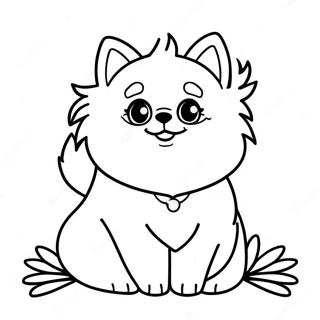 Cute Pomeranian Puppy Coloring Page 118574-53726