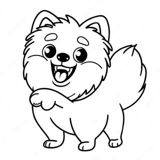 Happy Pomeranian Playing With A Ball Coloring Page 118576-53733