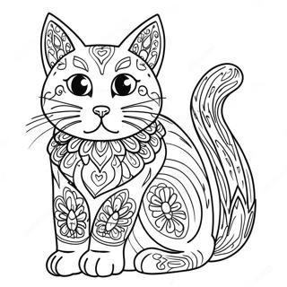 Spooky Black Cat Coloring Page 118652-53786