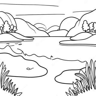 Colorful Lake App Sunset Coloring Page 118679-53810