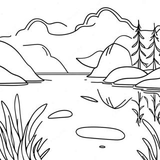 Tranquil Lake App Reflection Coloring Page 118680-53814