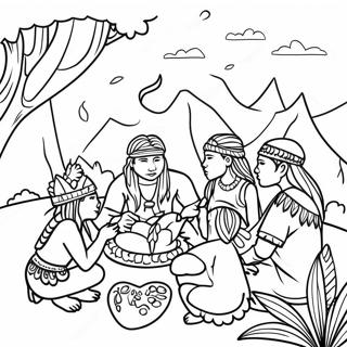 Festive Indigenous Peoples Day Gathering Coloring Page 118706-53836