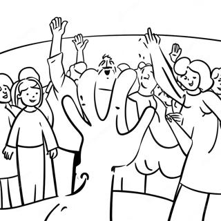 Lively Worship Scene Coloring Page 118731 53851