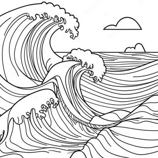 Turbulent Sea Waves Coloring Page 118758-53879