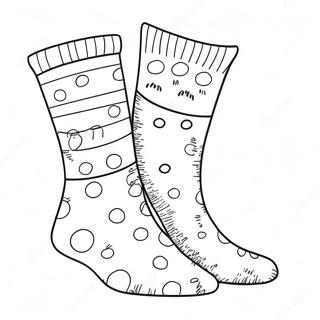 Polka Dot Socks Coloring Page 118808-53909
