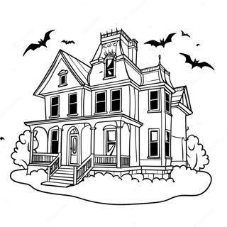 Spooky Victorian House Coloring Page 118859-53950