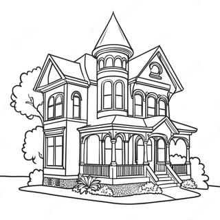 Elegant Victorian House Coloring Page 118860-53956