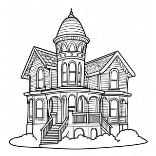 Colorful Victorian House Coloring Page 118861-53960