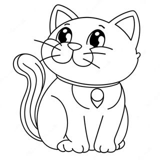 Cute Christmas Cat Coloring Page 118908-53982