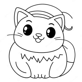 Cute Christmas Cat Coloring Page 118908-53983