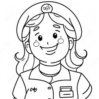 Happy Nurse With A Big Smile Coloring Page 118963-54036