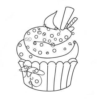 Colorful Cupcake With Sprinkles Coloring Page 11899-1686