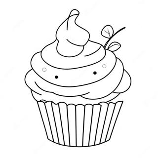 Giant Cupcake With Cherry On Top Coloring Page 11900-705