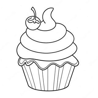 Giant Cupcake With Cherry On Top Coloring Page 11900-706