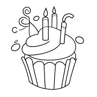Birthday Cupcake With Candles Coloring Page 11902-699