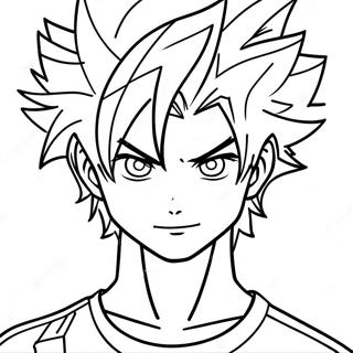 Cool Anime Boy With Spiky Hair Coloring Page 119037-54086