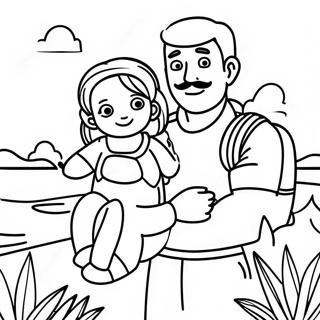 Adventurous Dad And Daughter Coloring Page 119063-54105