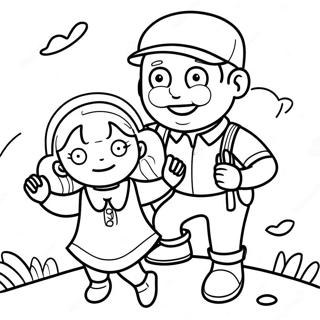 Adventurous Dad And Daughter Coloring Page 119063-54108