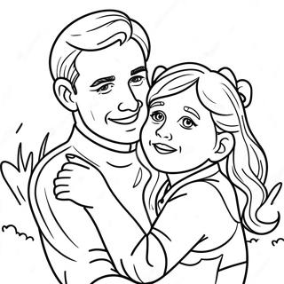 Playful Dad And Daughter Coloring Page 119064-54109