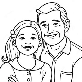 Happy Dad And Daughter Coloring Page 119065-54113