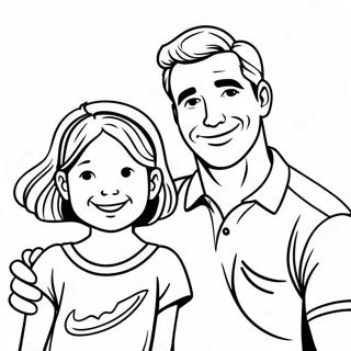 Happy Dad And Daughter Coloring Page 119065-54115
