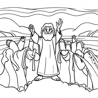 Moses Parting The Red Sea Coloring Page 119268-54265