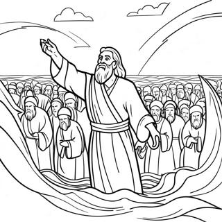 Moses Parting The Red Sea Coloring Page 119268-54266