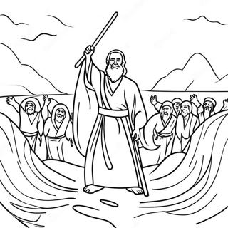 Moses Parting The Red Sea Coloring Page 119268-54267