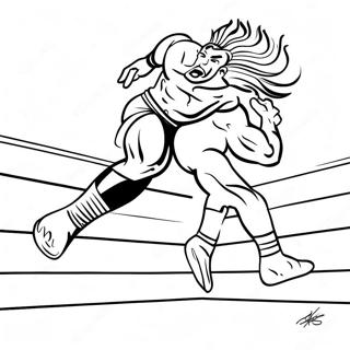 Wwe Wrestler Jumping On Opponent Coloring Page 119294 54287