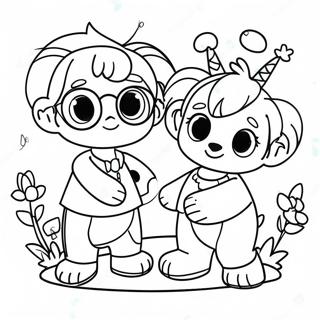 Best Friends Having Fun Coloring Page 119424 54390