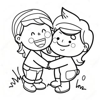 Best Friends Having Fun Coloring Page 119424 54391