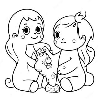Caring Friends Sharing Toys Coloring Page 119451-54419