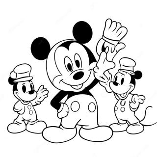 Mickey Mouse Playing With Friends Coloring Page 1194-2589