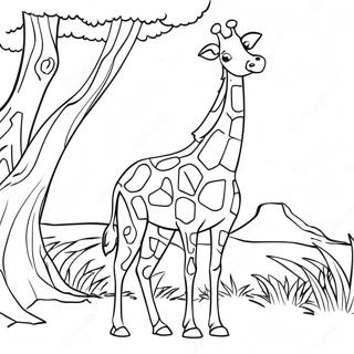 Majestic Giraffe In The Savanna Coloring Page 119526-54466