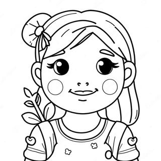 Cute Girl Easy Coloring Page 119602-54521