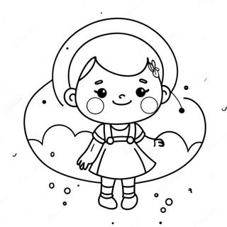 Adorable Girl With Balloon Coloring Page 119603-54526