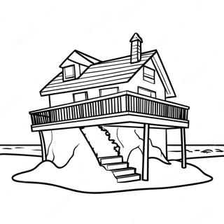 Beach House Coloring Pages