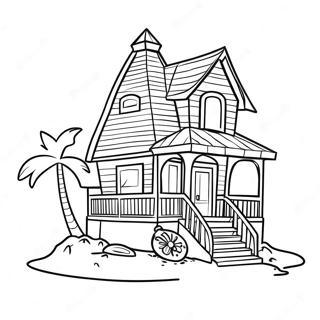 Charming Beach House Coloring Page 119632-54558