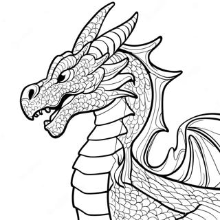 Angry Fire Dragon Breathing Flames Coloring Page 119657-54578