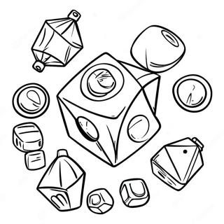 Dreidel Surrounded By Gelt Coloring Page 119683 54603