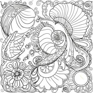 Intricate Seashell Patterns Coloring Page 119735-54641