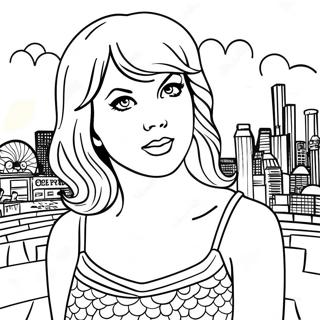 Colorful Taylor Swift Concert Scene Coloring Page 119887-54750