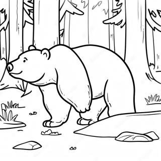 Majestic Grizzly Bear In Forest Coloring Page 119992-54836