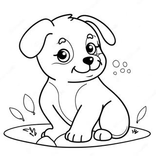Playful Puppy Coloring Page 120043-54870